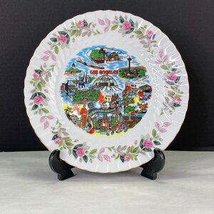 Vintage Los Angeles California Attractions Souvenir Plate